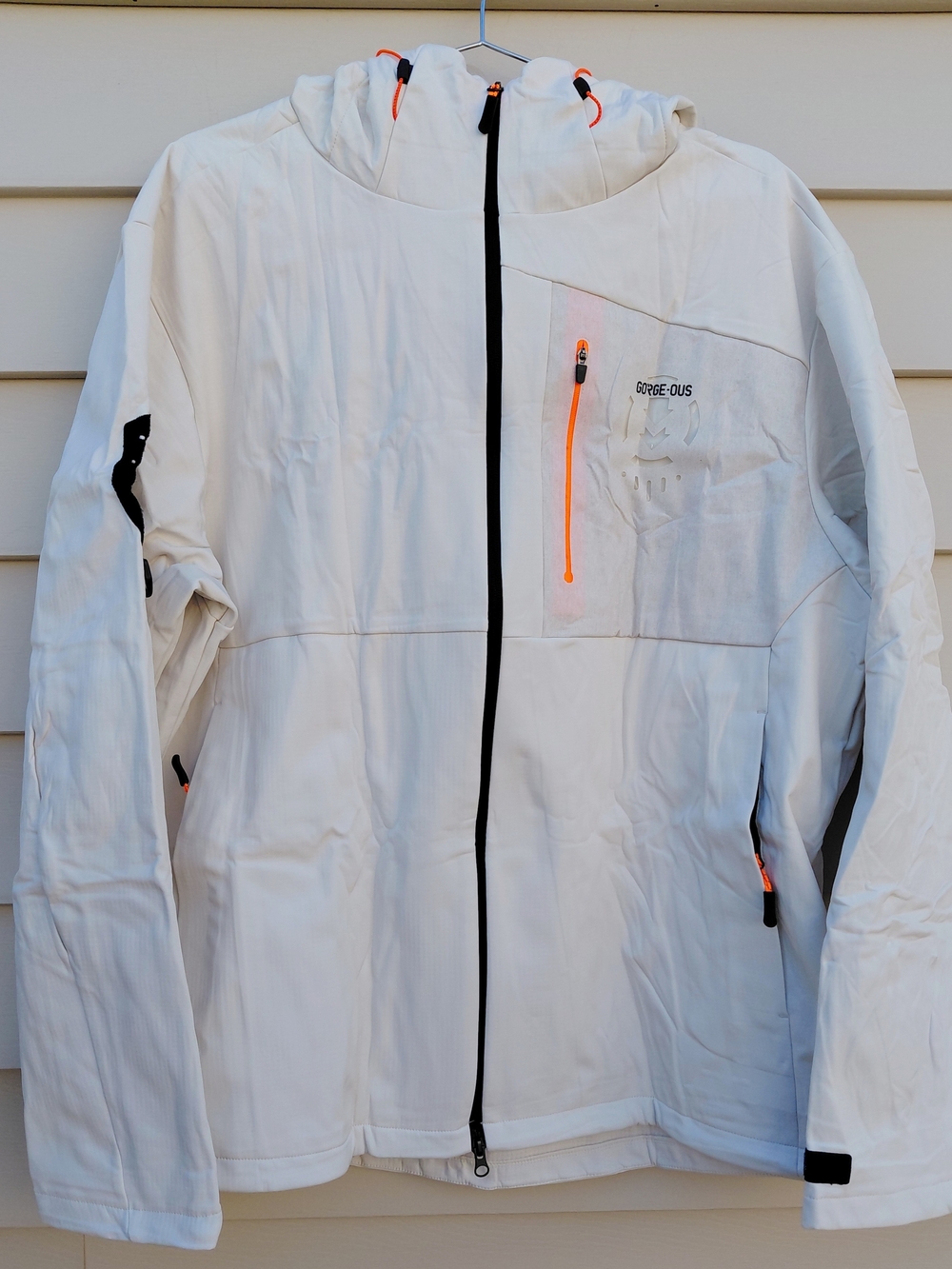 BANTREK Men's Beige Lightweight Waterproof Hooded Insulated Jacket Size XL